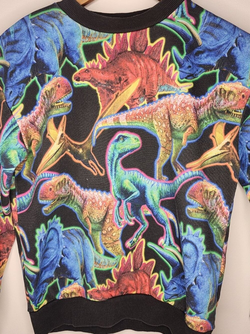 H&M Neon Dinosaur Print Matching Set — Black, Size 8 (8-9Y)